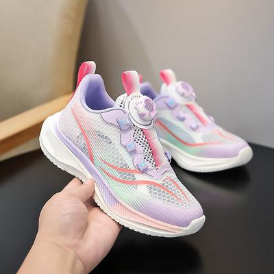 Summer Single Net Primary School Students Running Shoes Girls Children New Sports Shoes Middle and Older Children Wear-resistant Non-slip Sports Cl