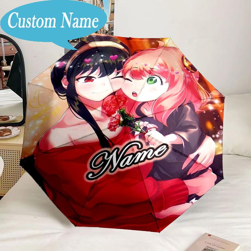 Custom Name Umbrella Anya Sweet Fan Family Umbrella 8-Frame for Travel, Camping, Casual Lightweight Portable, Essential for Family Gifts