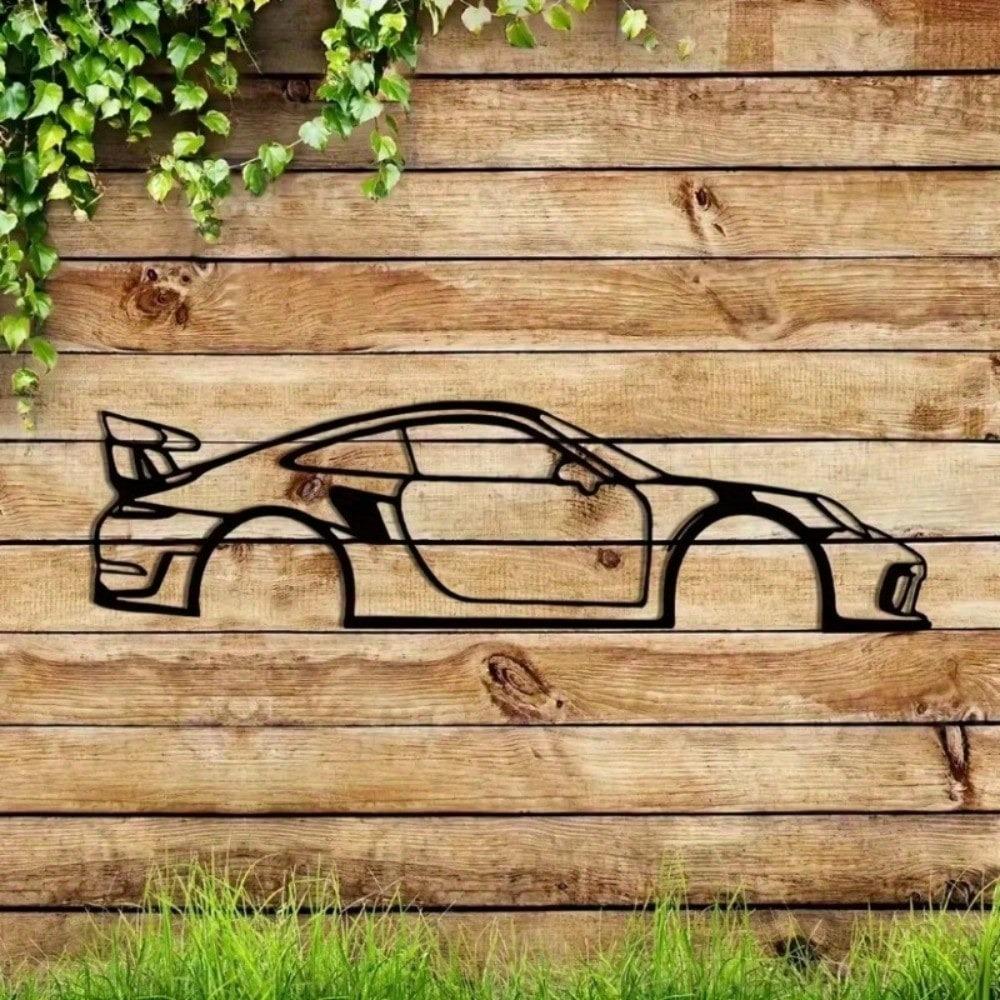 HELLOYOUNG Sports Car Silhouette Template Laser Cut Wall Art Automotive Decor Precision Steel Panel