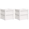 VidaXL Planters 2 Pcs White Solid Pine Wood 837417
