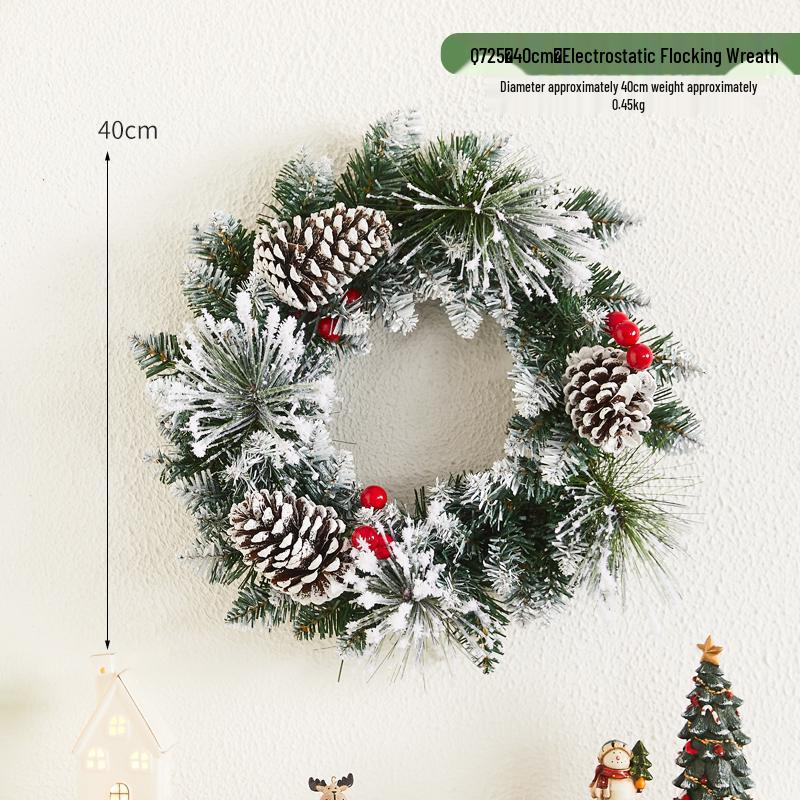 Creative Christmas Door & Window Wreath - Rattan Wall Hanging Ornament for Holiday Decor