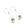 Green Amethyst Gemstone 925 Sterling Silver Jewelry Handcrafted Earrings 1.76" EE-126-15