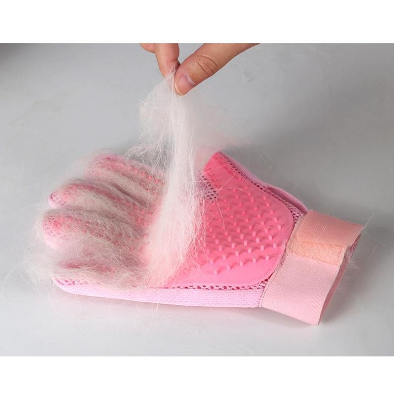 Pet Supplies Double Sided Hair Removal Gloves Massage Bath Beauty Cleaning Mittens Universal for Both Hands Anti Scratch and Bite Cat and Dog Gloves