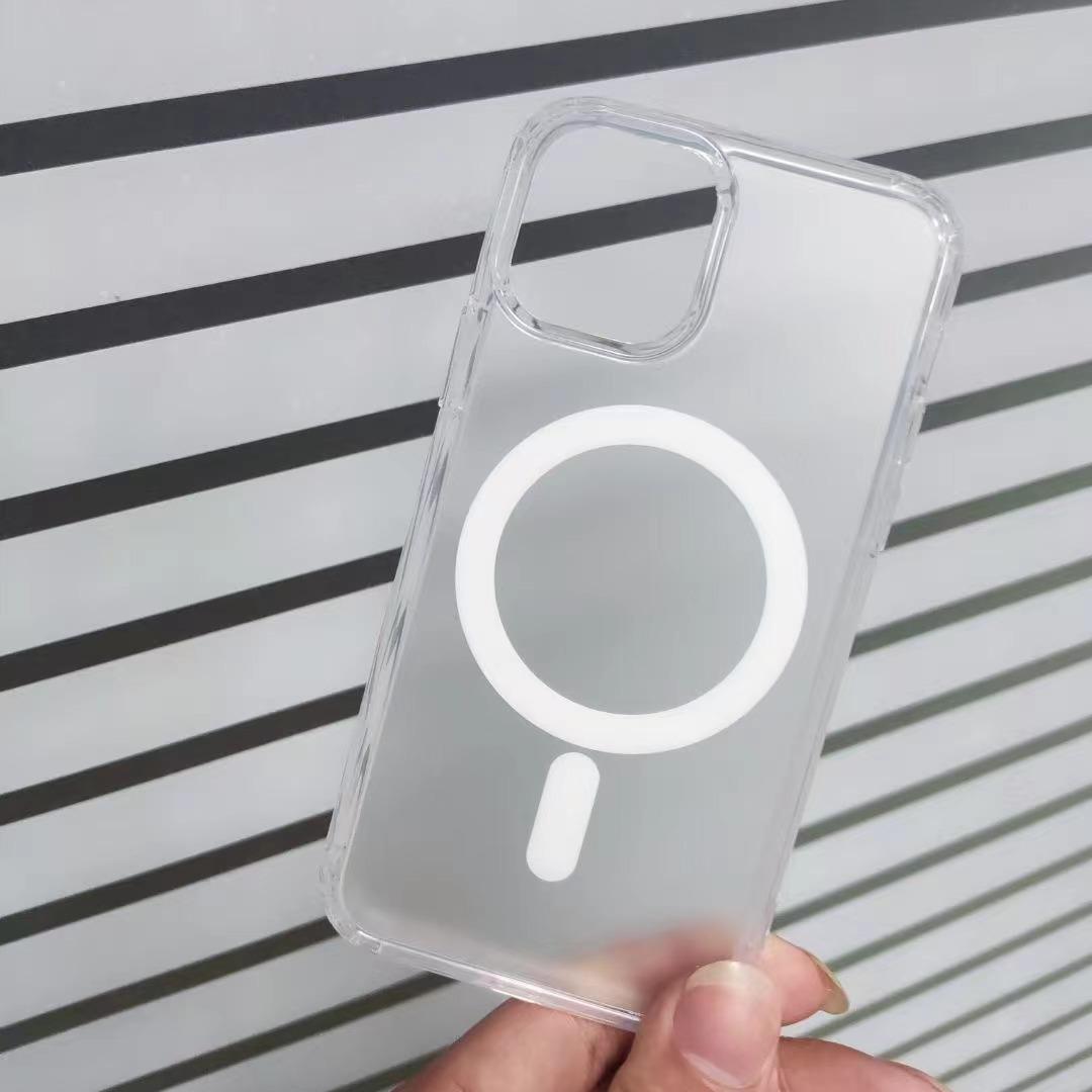 

Suitable for IPhone 15 Transparent Mobile Phone Case Strong Magnetic Scrub Two-in-one Soft Edge Hard Bottom Apple 14 Protective Case Apple 15Plus