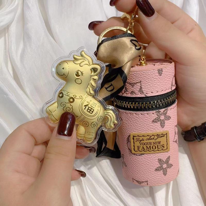 2026 Year of the Horse Gold 999 Keychain & Mobile Strap Pendant - Little Horse Bag Charm. No Gold