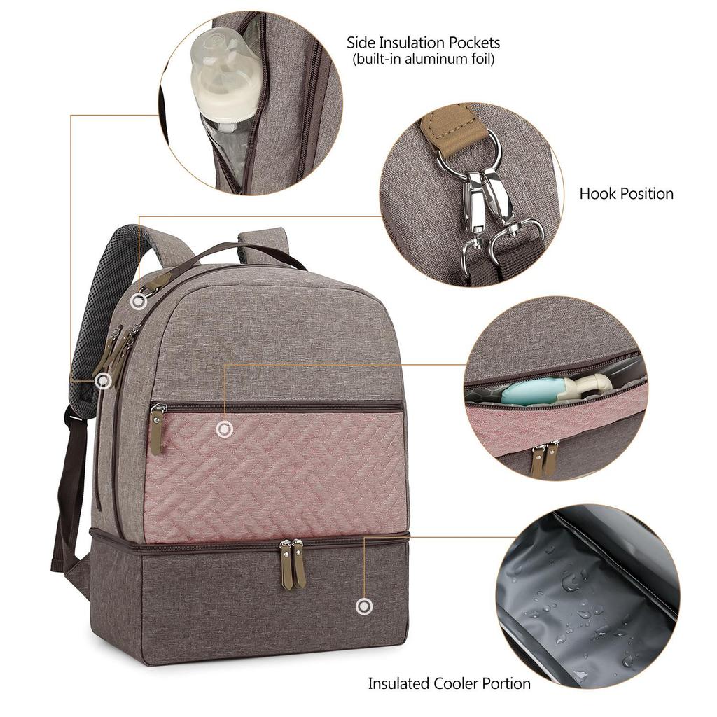Mother & Baby Travel Backpack: Insulated Food & Milk Storage with Freshness Preservation for Outdoor Dining.
