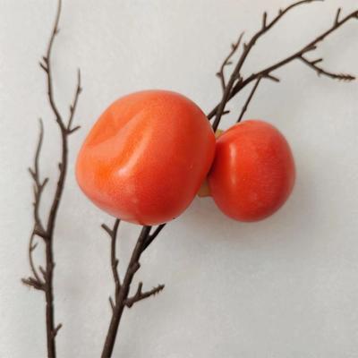 Mini Artificial Foam Persimmon Vegetable Handicrafts Simulation Fruit Realistic Funny Fake Persimmon Desk Decoration Accessories
