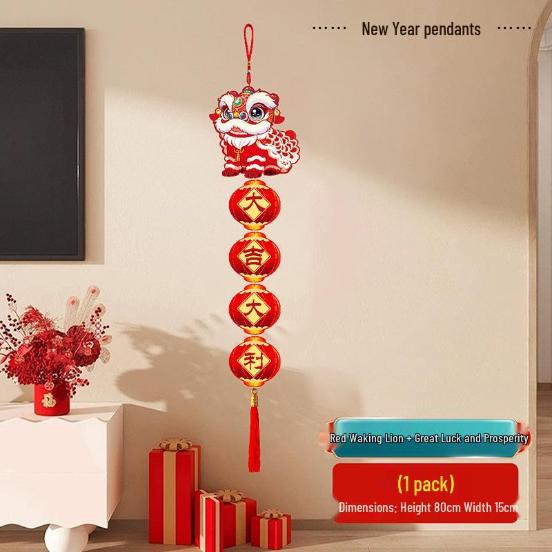 2026 Year of the Horse Lion Dance Pendant for Chinese New Year and Spring Festival Home Decoration