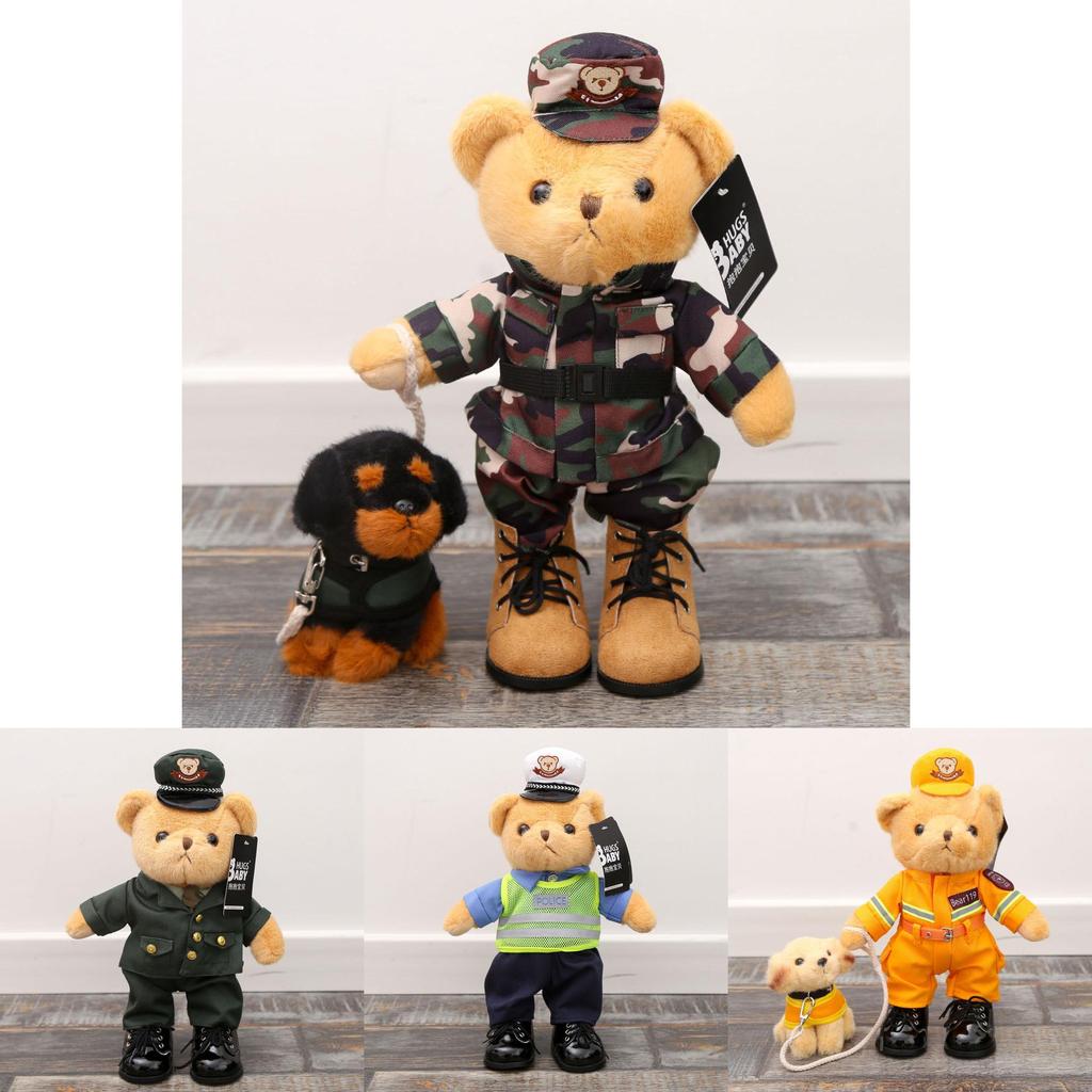 Police Bear German Shepherd Plush Toy With Collapsible Rope For Kids Gift And Collectors