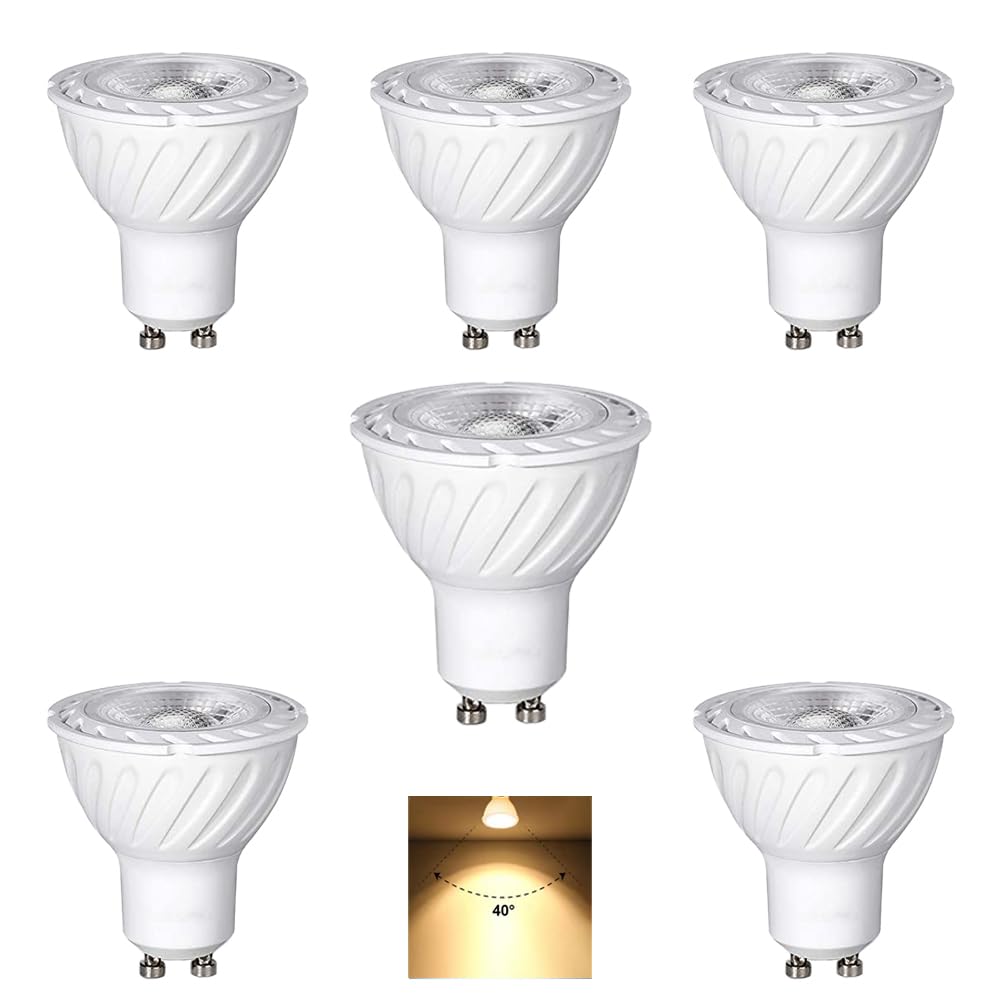 

GU10 LED Spotlight, High Color Rendering Ra98+, 5W, 50W Halogen Equivalent, 400LM, 3000K, Warm White, Compatible with Sealed Fixtures, Energy Saving,