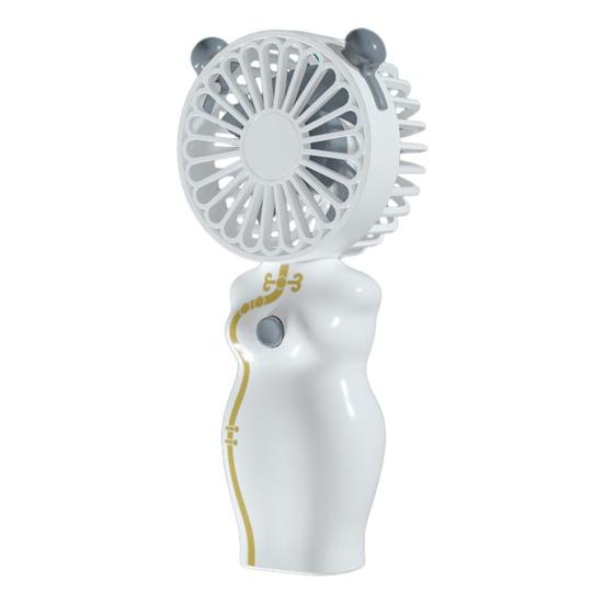 

Летний портативный мини-вентилятор для охлаждения, ручной веер в китайском стиле, ципао, 3 скорости, USB-перезаряжаемый, для улицы, путешествий белый