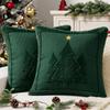 2PCS Soft Fluffy Christmas Pillow Cover Christmas Tree Throw Pillowcase Pillowslip  Home Sofa