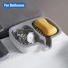 1pc Dual Compartment Soap Holder, Self Draining Soap Dish, Fast Drainage, Shampoo Bar Holder, Soap Bar Holder For Bathroom, Kitchen Sink,