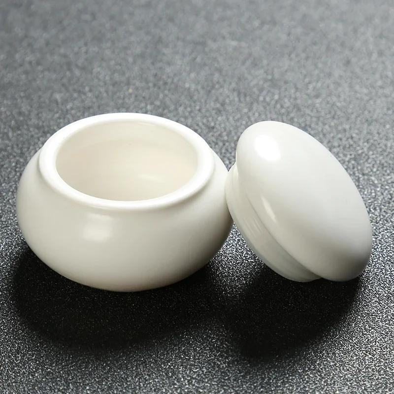4pcs/lot Ceramic Mini Tea Cans Sealed Cans of Fragrant Powder Ceramic Pill Cans Pearl Powder Portable Travel Storage Tank