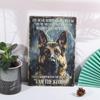 GLOBLELAND German Shepherd Tin Sign - "Ich Bin Der Sturm" Black Dog Vintage Metal Wall Decor