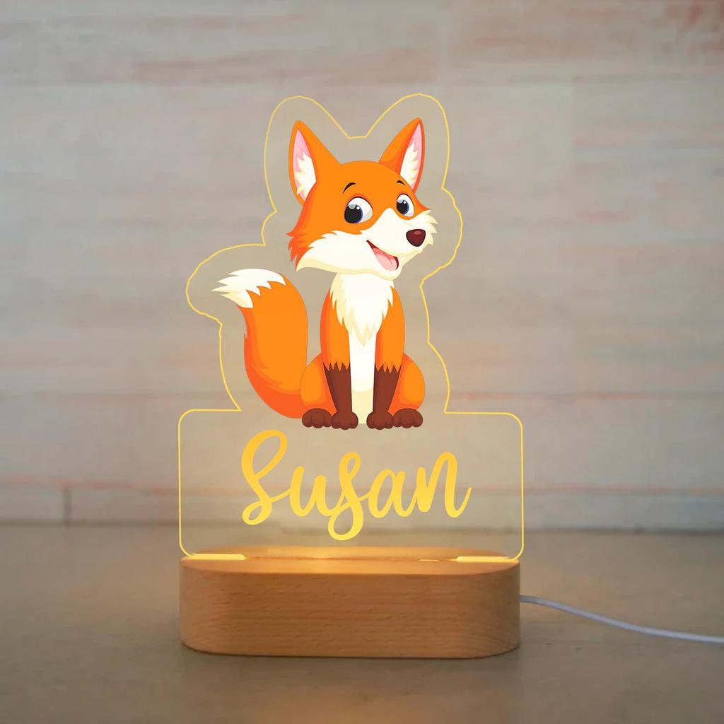 Personalized Children Animal Night Light Custom Acrylic Lamp Baby Kids Bedroom Decoration Neonate Birthday Christmas Gift