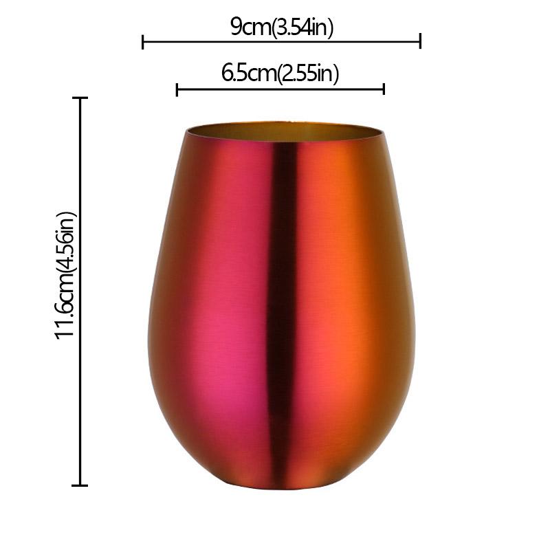 500ml Stainless Steel Single Layer Titanium Plating Wine Glasses Beer Milk Cup Drinking Mug Big Belly Water Cup Bar Supplies