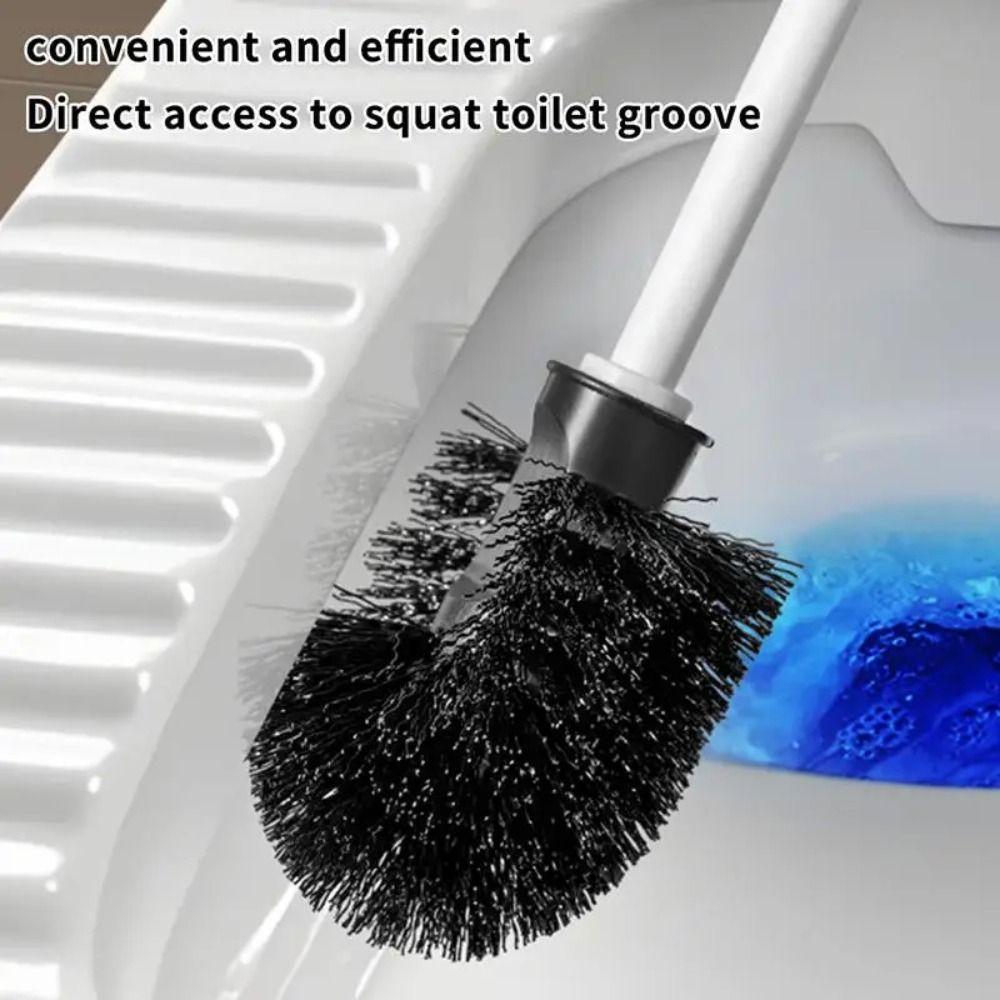 Soft Bristle Toilet Brush With Base Long Handle Toilet Brush Set Toilet Scrubber Deep Cleaning