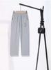 Mom's Summer High-Waisted Elastic Straight Leg Embroidered Pants for Middle-Aged Women