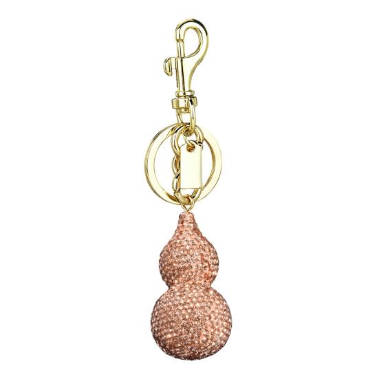 

Keychain Pendant Rhinestones Gourd Inlaid Chain with Design Key Anti-Oxidation Lobster Clasp шампанського