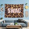 Leopard Print SWAG Cool Tapestry, American Retro Hip-Hop Wall Hanging for Bedroom Living Room Dorm Decor