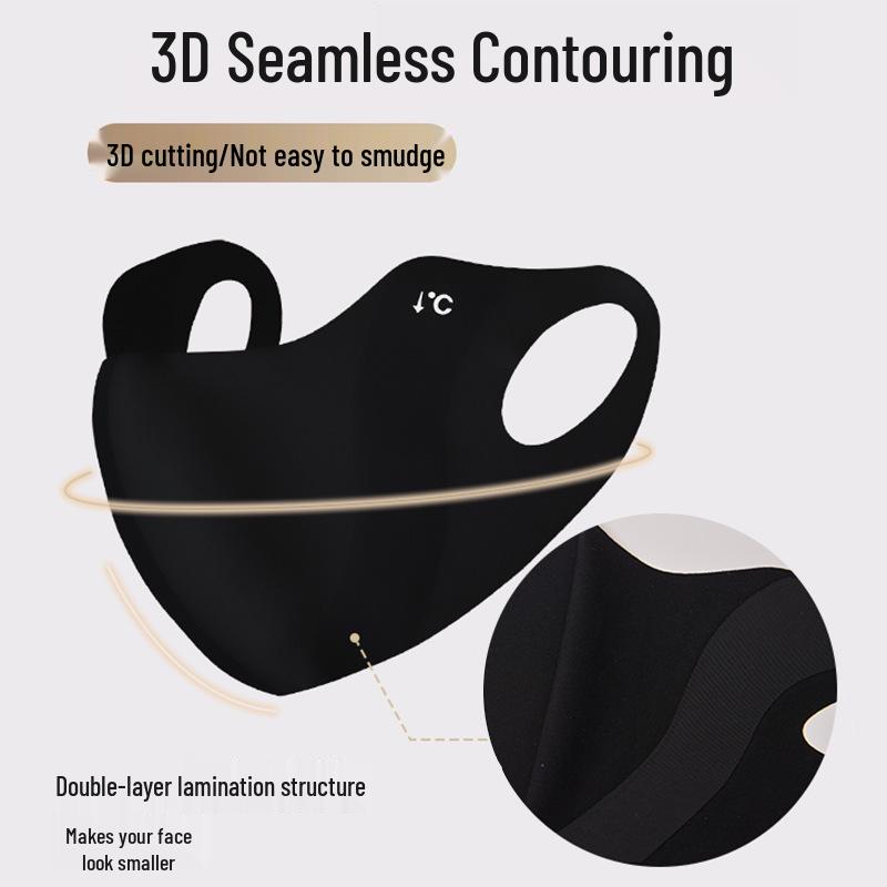 Breathable Ice Silk Face & Eye Shield with 3D Stereo Design - UV Protection, Washable, Hyaluronic Acid Enriched