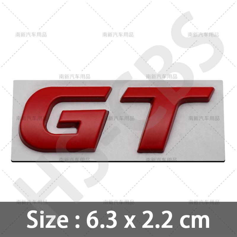 WDC5   1Pcs Metal 3D Car Rear Trunk GT Emblem Logo Auto Door Fender Badge Tailgate ogo GT Car Body Decorative Stickers Accessoires
