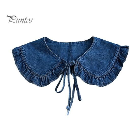 

Ложный воротник, однотонный, с оборками, шнуровкой, накладной воротник, вставка из воротника рубашки, съемный джинсовый накладной воротник A