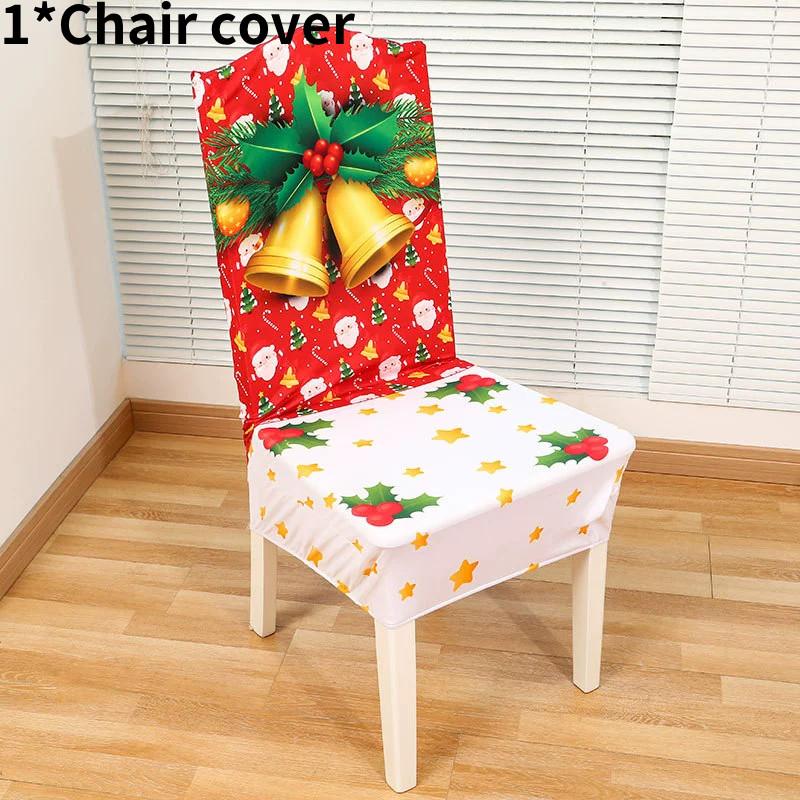 

Cartoon Santa Christmas Claus Print Chair Covers Tablecloths Festivities Family Chair Cover A