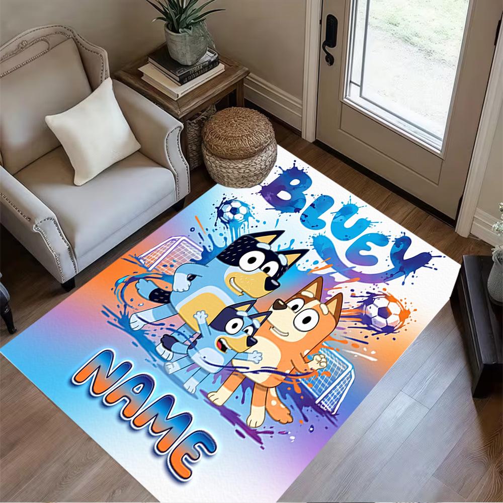 Colorful Animal Friends Customize Your Name Area Rug Design for Entryway Playrooms Kitchen Living Rooms Anti-slip Rug Office home decor