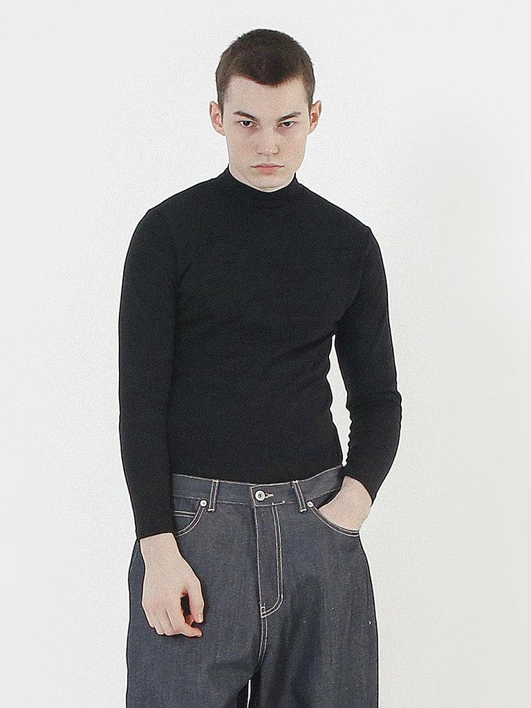 Chaenseseunoi Essential Wool Half-Neck Knit (Black)