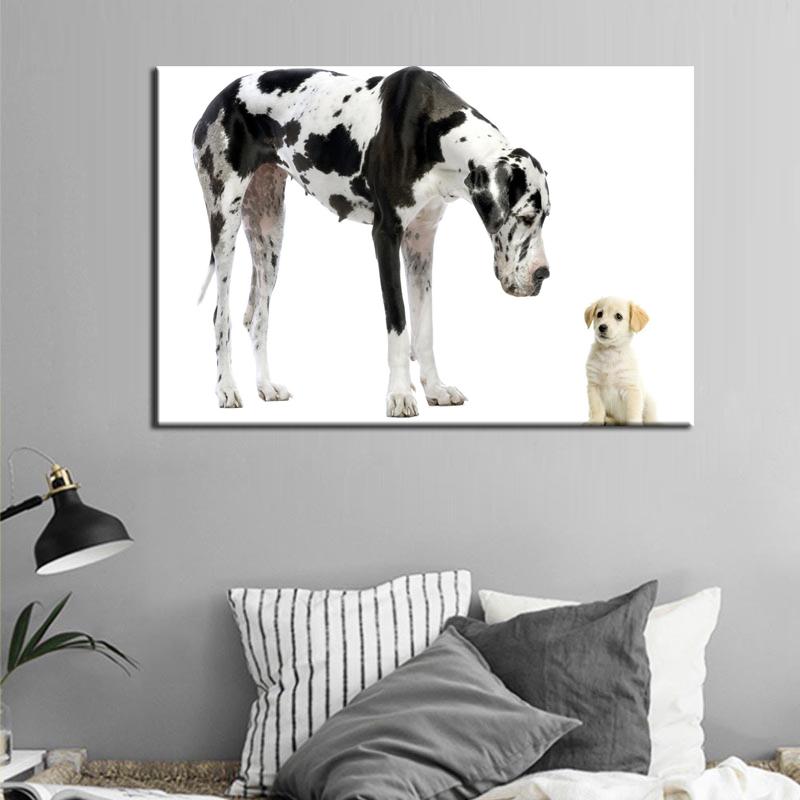 

Современные плакаты и принты с домашними собаками, настенная живопись на холсте, фотографии немецкого дога и милой маленькой собачки для украшения стен комнаты 21*30cm
