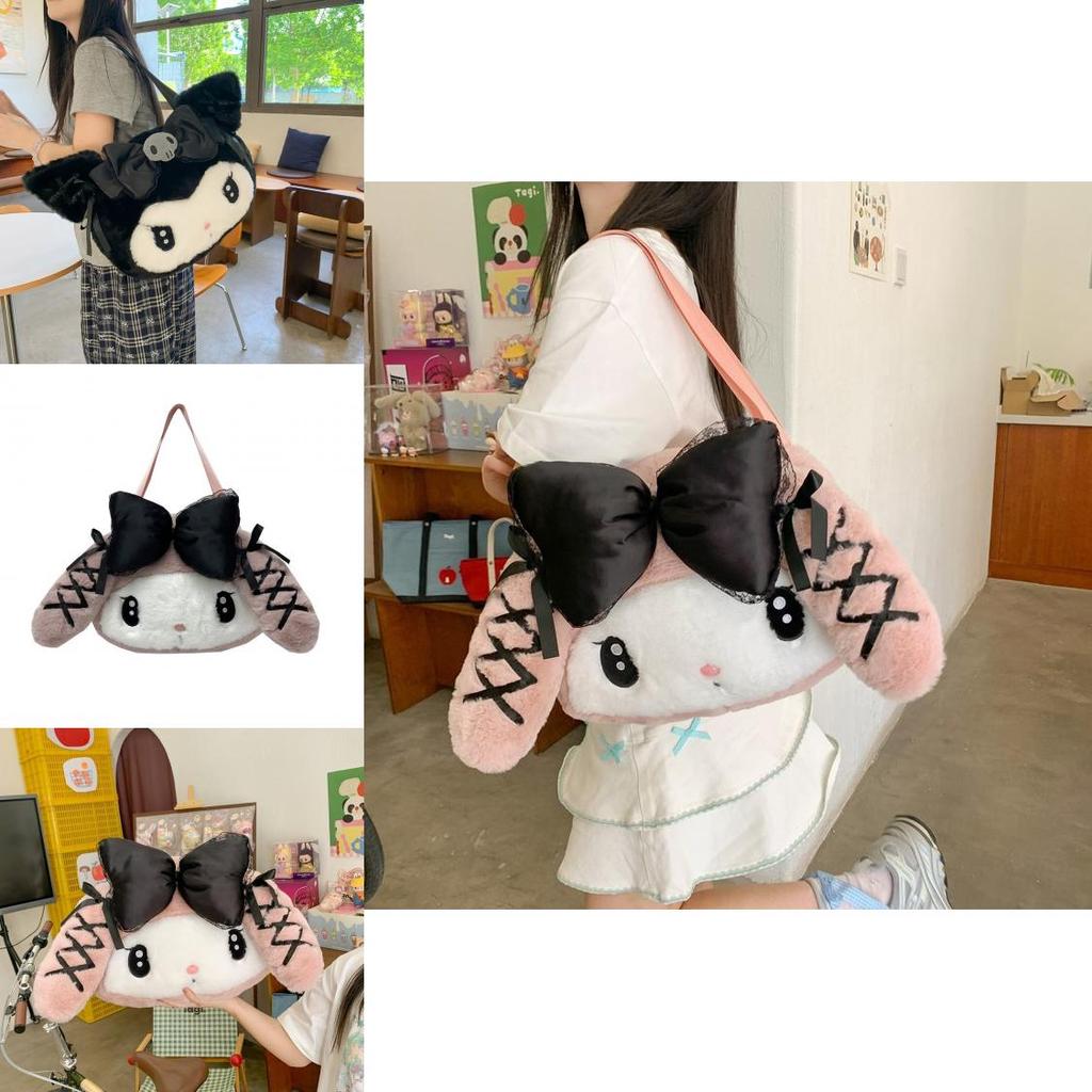 Kreskówkowa torba na ramię z pluszu Sanrio Kuromi My Melody o dużej pojemności do codziennego użytku