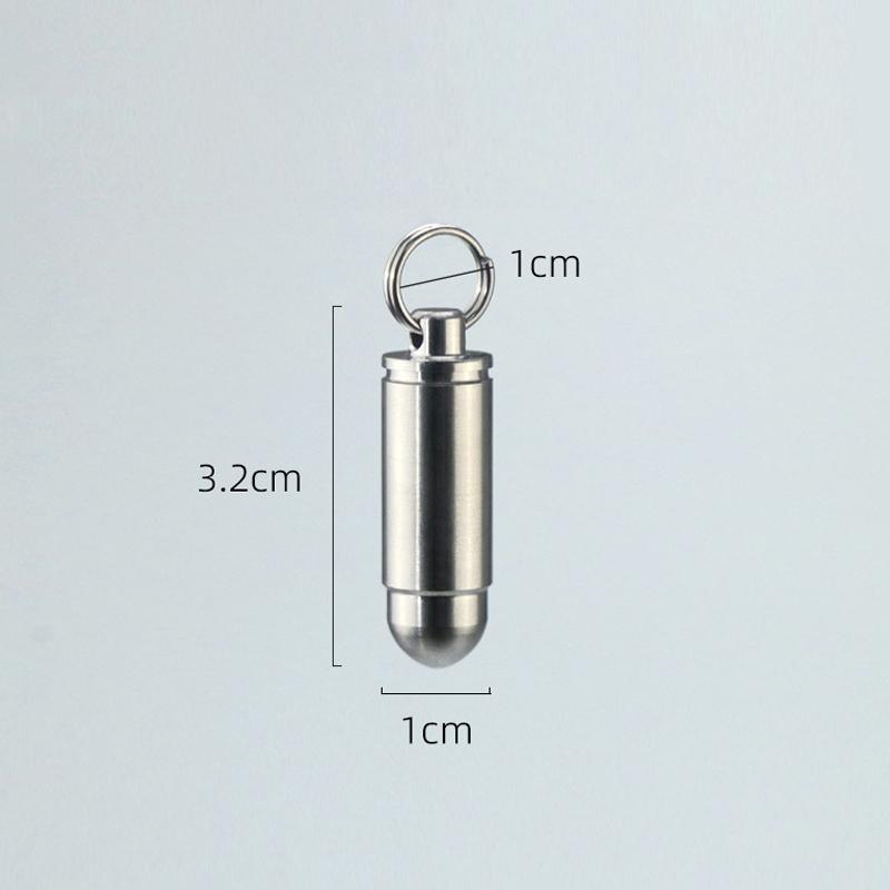 Titanium Alloy Waterproof Pill Box Portable Pill Bottle Pendant Pill Storage Sealed First-Aid Medicine Container With Keychain