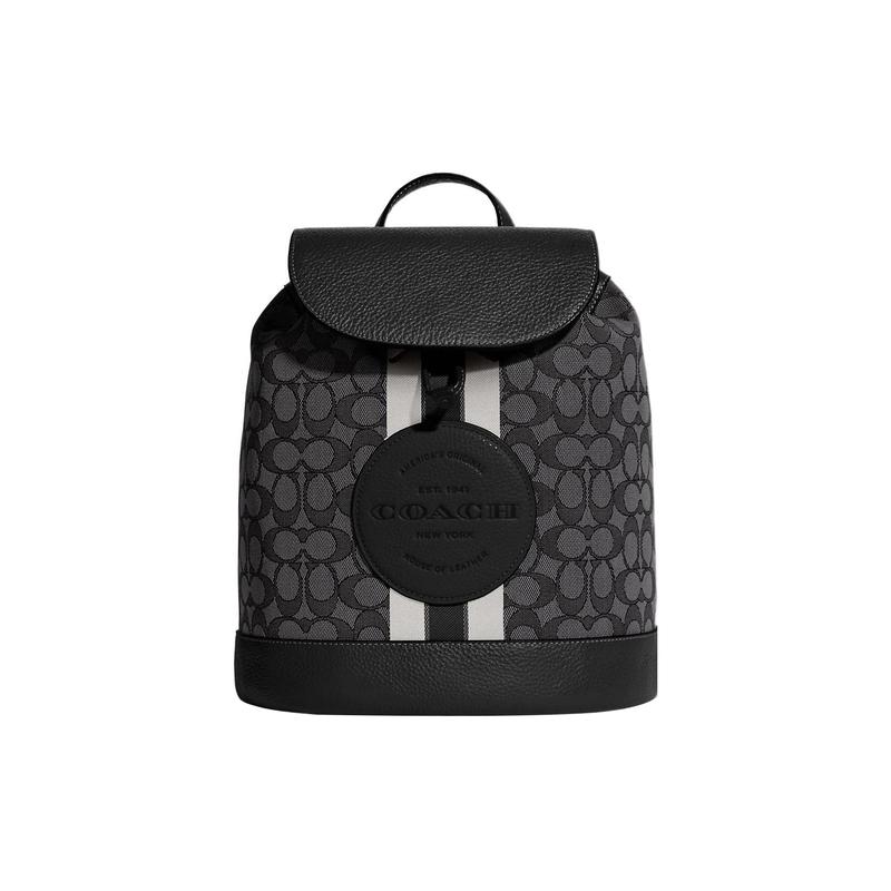 

COACH Dempsey 26 Classic Presbyopia Drawstring Snap Closure Fabric and Pebbled Leather Backpack Backpack Medium Women s Black чорний