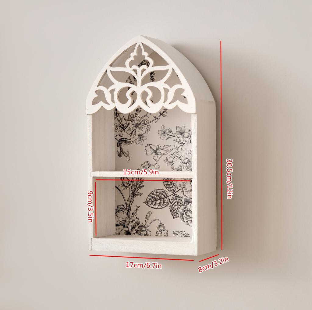 Multifunctioneel Opbergkastje Houten Wandmontage Opbergrek Uitgesneden Parfum Display Frame Toepasbaar Kantoor Slaapkamer Studeerkamer