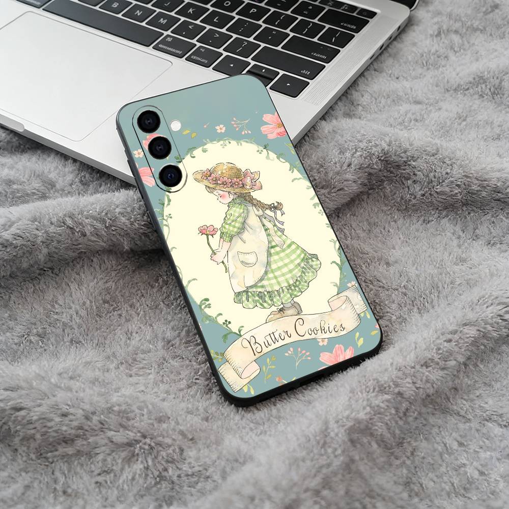 Sarah K-Kay Girl Colorful Soft Silicone phone Case for Samsung Galaxy A73/A71/A72/A70/A53/A52/A51 - Black