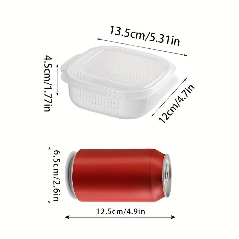1 frozen rice container, sealed and leak-proof with a detachable draining basket, suitable for fruits and vegetables