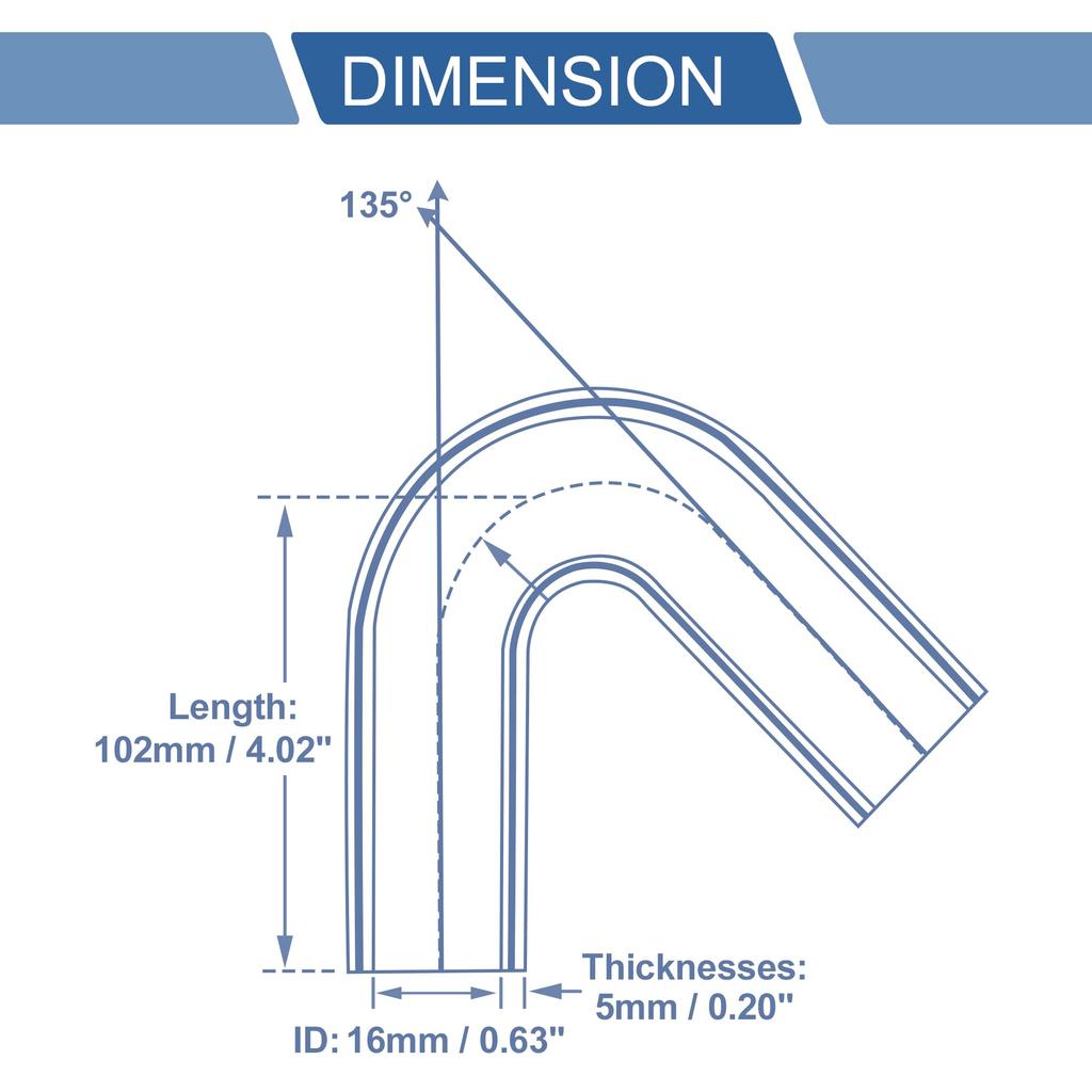 X AUTOHAUX Silicone Hose, Silicone Tube, 135 Degree Elbow, General