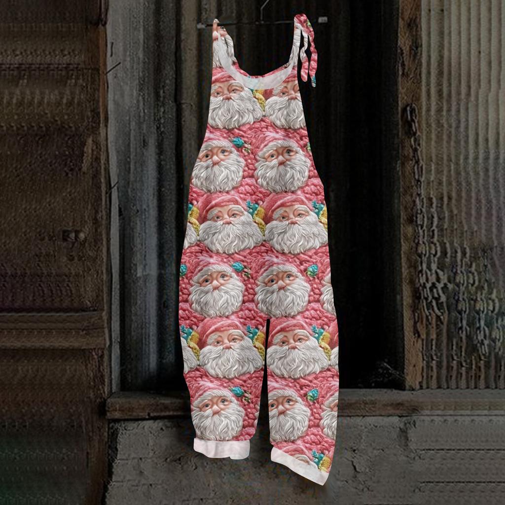 Women's Jumpsuit Halloween Print  Casual Loose Vintage Shoulder Strap Cotton Linen