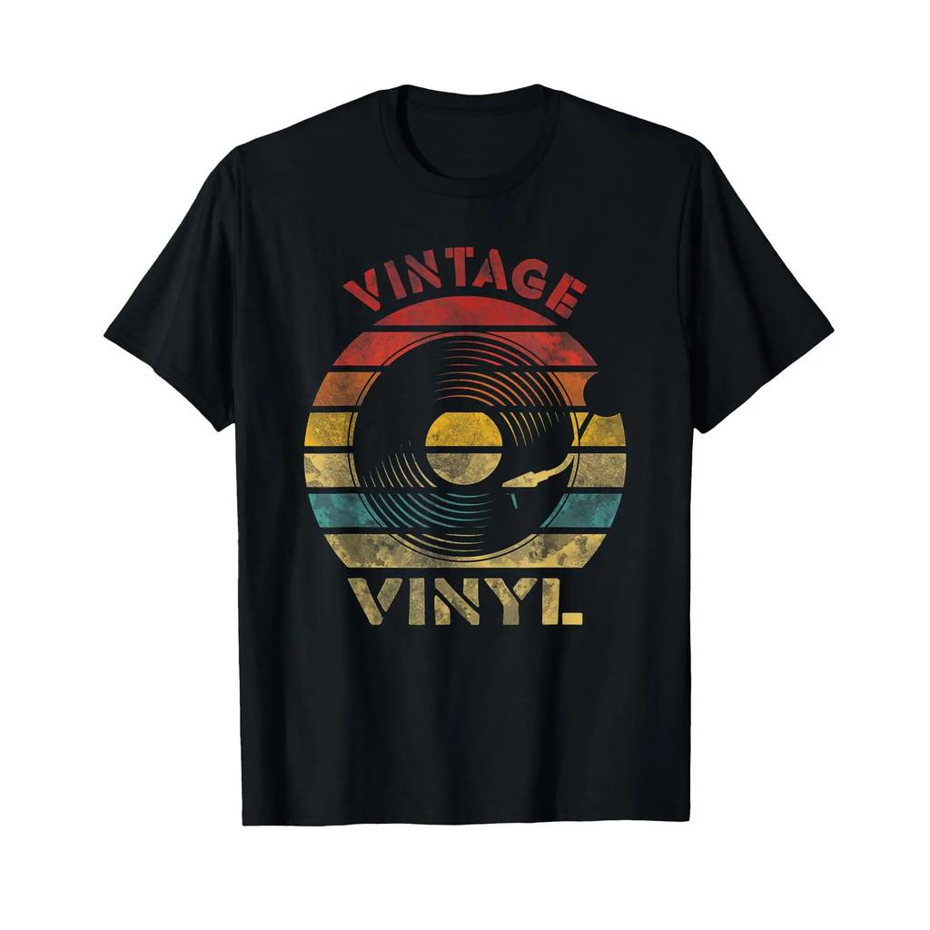 Vintage Vinyl Retro Record Music T Shirt Vintage Stylish Versatile Slightly Breathable Unisex Top For Everyday Wear