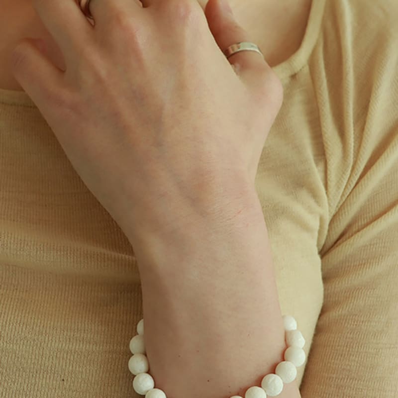 

Less is more white gemstone ball bracelet free