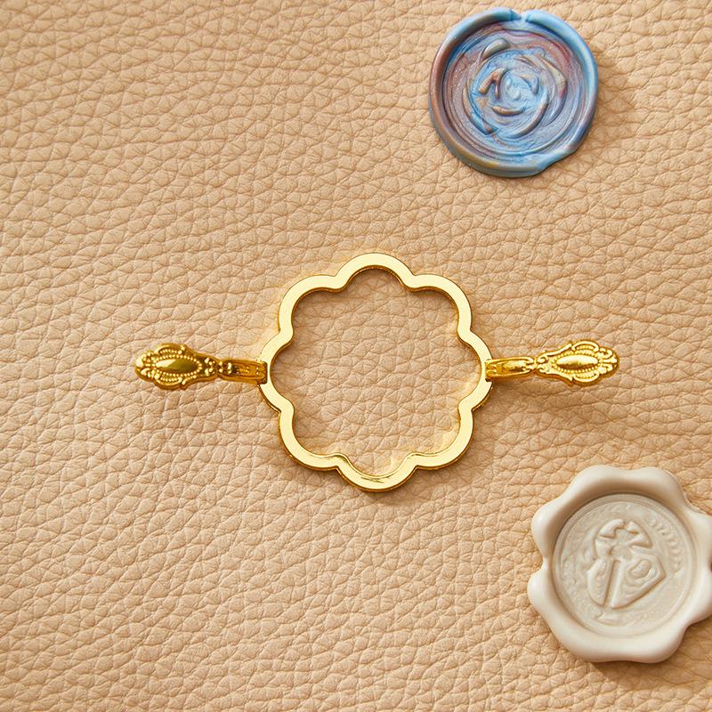 Metal Seal Wax Molds Holder Flower Round Fix for Wedding Invitations Cards Packaging Shape Sealer Wax Stamp and Die Sets SB042