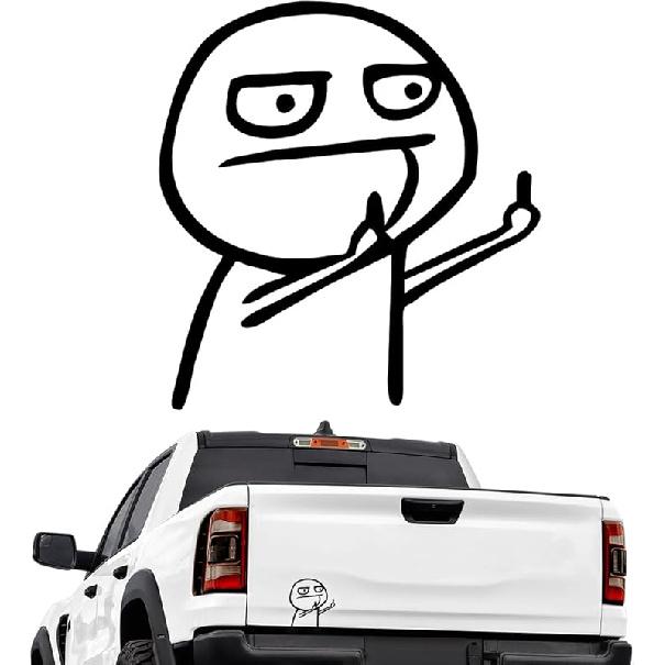 Funny Car Sticker, Waterproof Vinyl Anime Decal, Computer Truck Sports Car Motorcycle Decoration (Black)