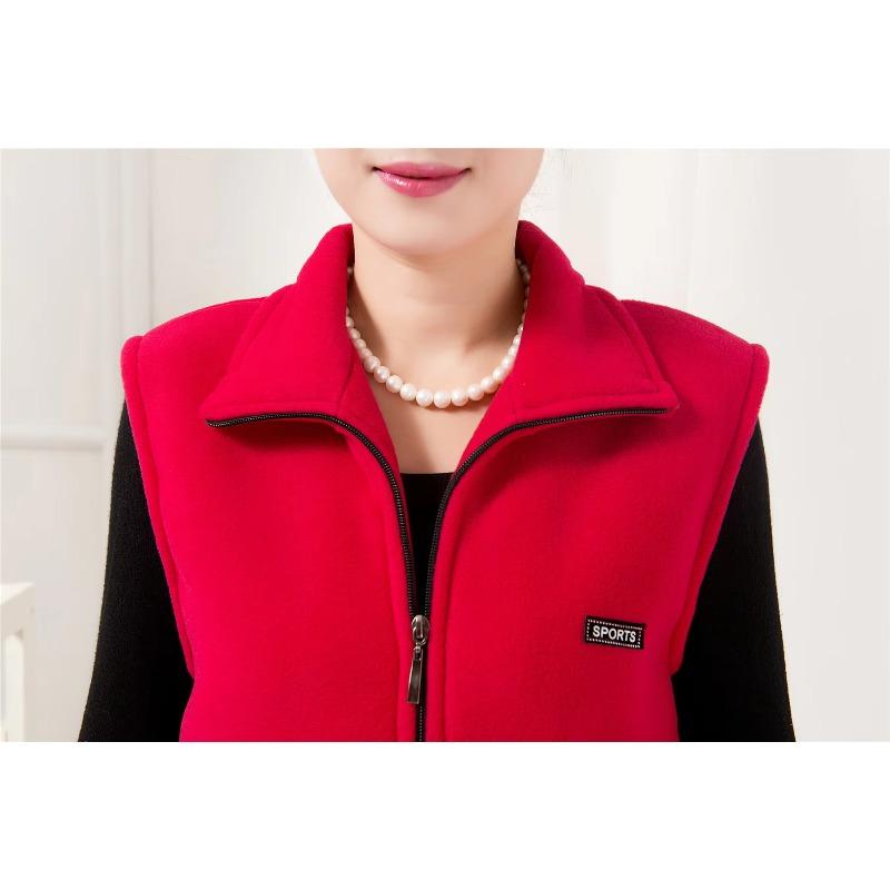 Polar Fleece Coat for Women's Vest Autumn Sleeveless Vests for Women Jacket Fashion Zipper Casual Waistcoat Female