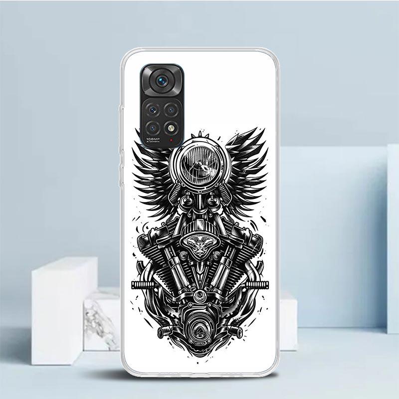 Motorcycle Gear Phone Case For Xiaomi Redmi Note 15 14 14S 13 12S 12 Pro Plus 11S 11 11T 11E 10S 10 + Soft TPU Back Cover Redmi