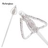 Golden White Alloy Crown Fairy Wands for Girl Princess Wands for Kids Angel Wand for Party Costume Wedding Birthday Party 51cm