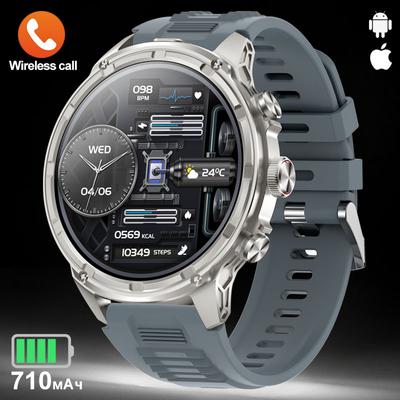 2026 New Military Quality GPS Track Smart Watch Men 1.85"Ultra HD Bluetooth Call 710 Mah Flashlight Oxygen Smartwatch Gift
