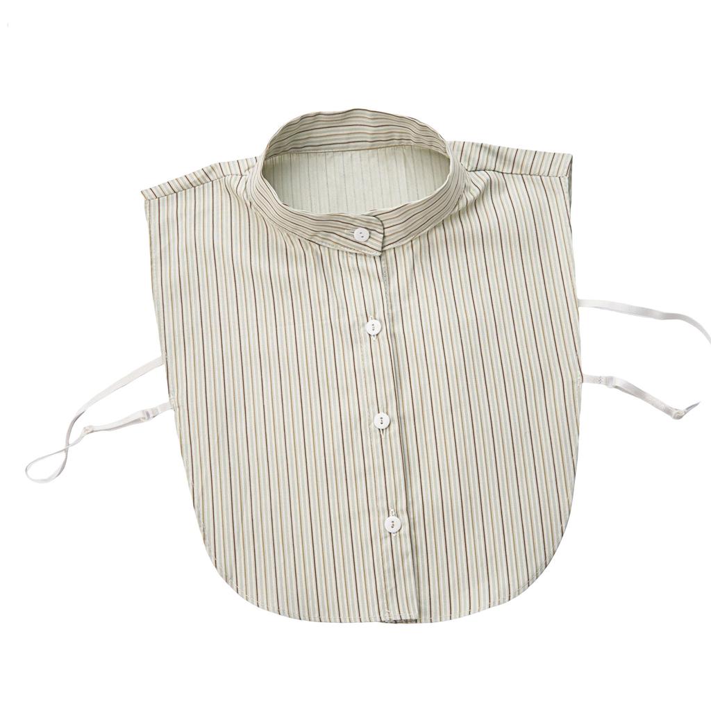 Women's Detachable False Collar Insert Elegant Striped Lapel Faux Half Shirt Blouse Collar Top for Sweater and Dresses