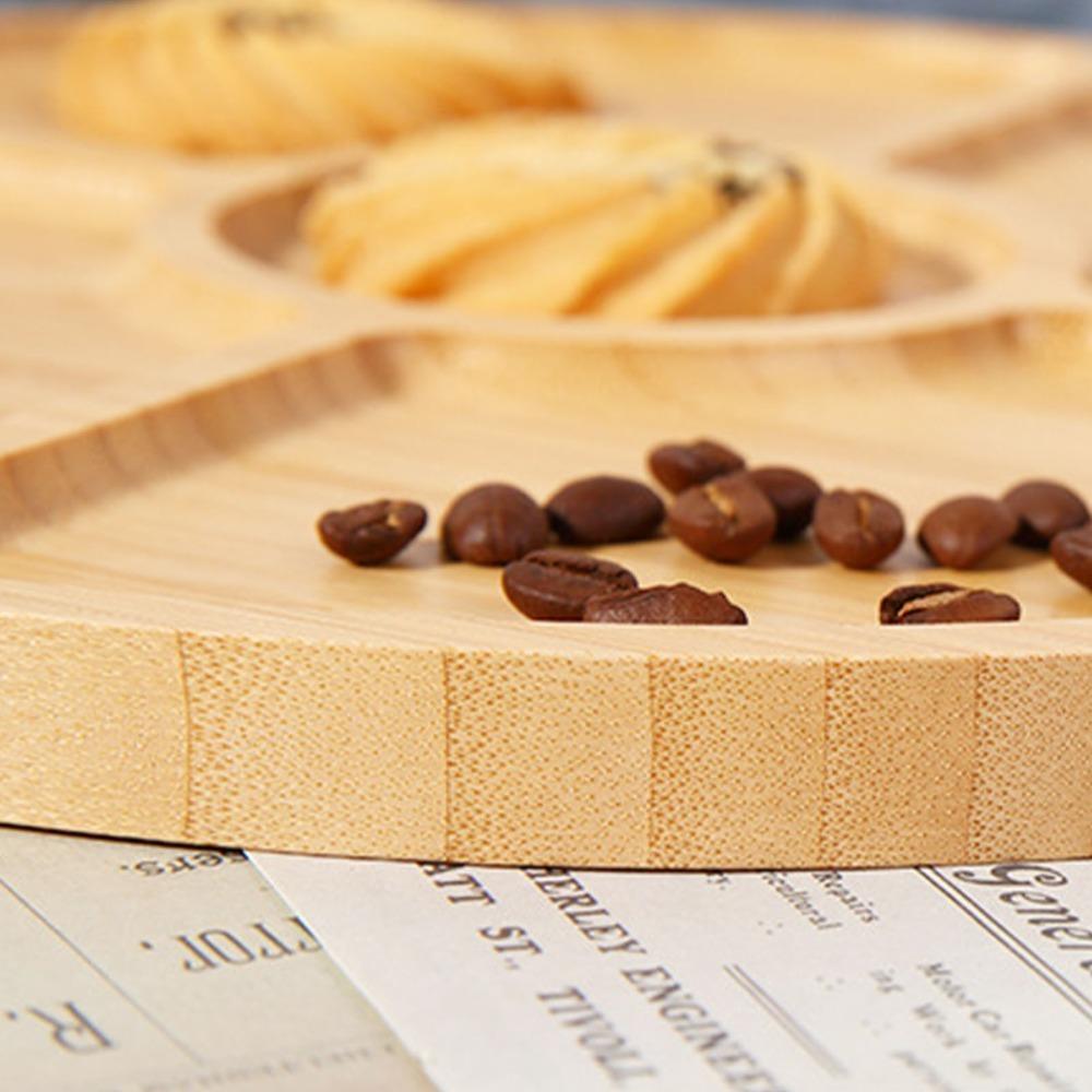 Thickened Tea Tray Bamboos Tea Platter Water‑proof Fruit Dish Tea Set Placement Round Shaped